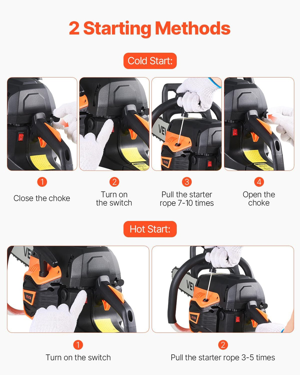 Gas Chainsaw 52CC 2-Cycle Gasoline Powered Chainsaw 18 Inch Handheld Cordless Petrol Chain Saws For Forest, Wood