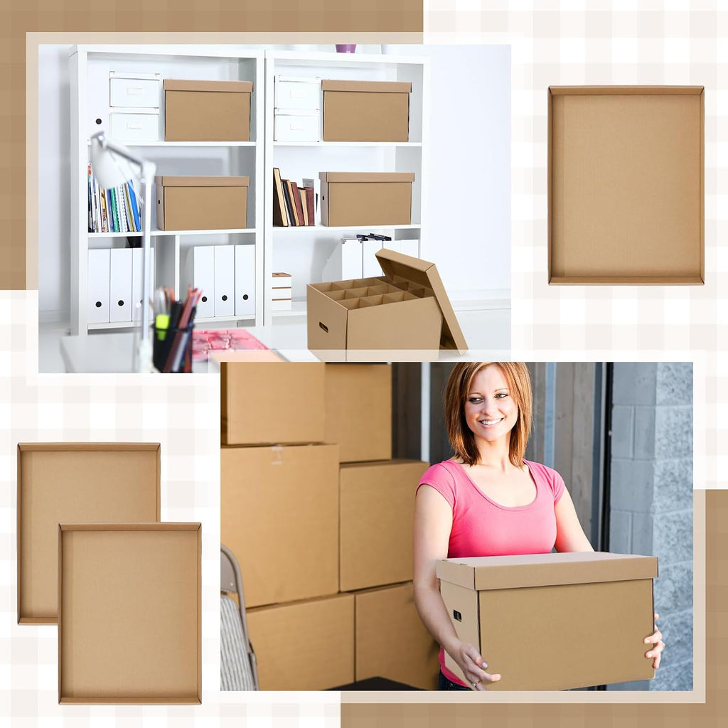 20 Pack File Box Lids, Fits for 15" x 12" x 10" Cardboard Letter or Legal File Moving Boxes Covers for Packing Moving