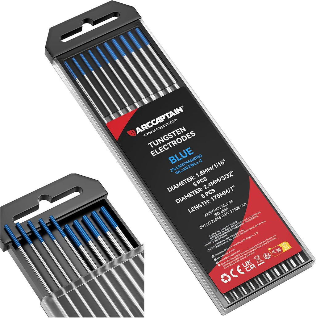 ARCCAPTAIN TIG Tungsten, TIG Welding Tungsten Electrode Blue 2% Lanthanated