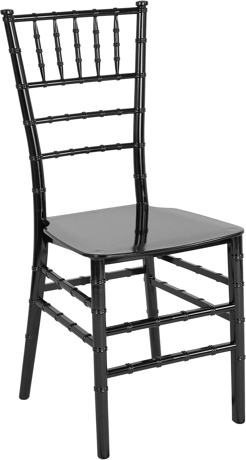 2 Pack HERCULES Series Black Resin Stacking Chiavari Chair