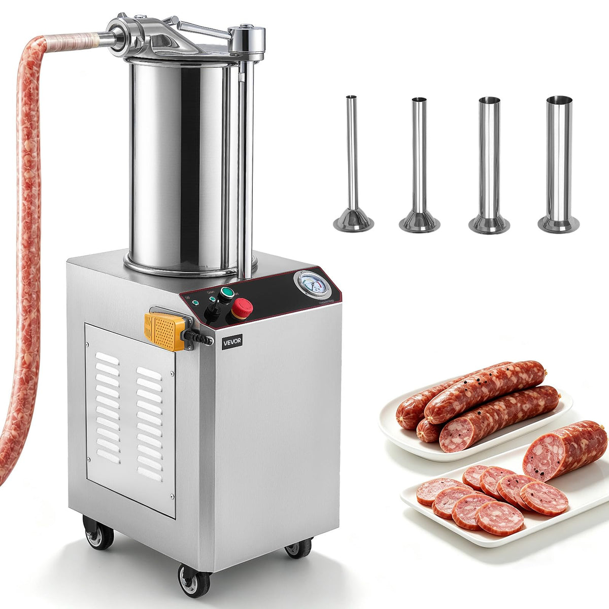 Hydraulic Automatic Sausage Stuffer 26L Fixed Tank Meat Maker