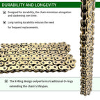 Gold 420 X-Ring Chain 104 Links - Universal Fit for Kawasaki, Yamaha