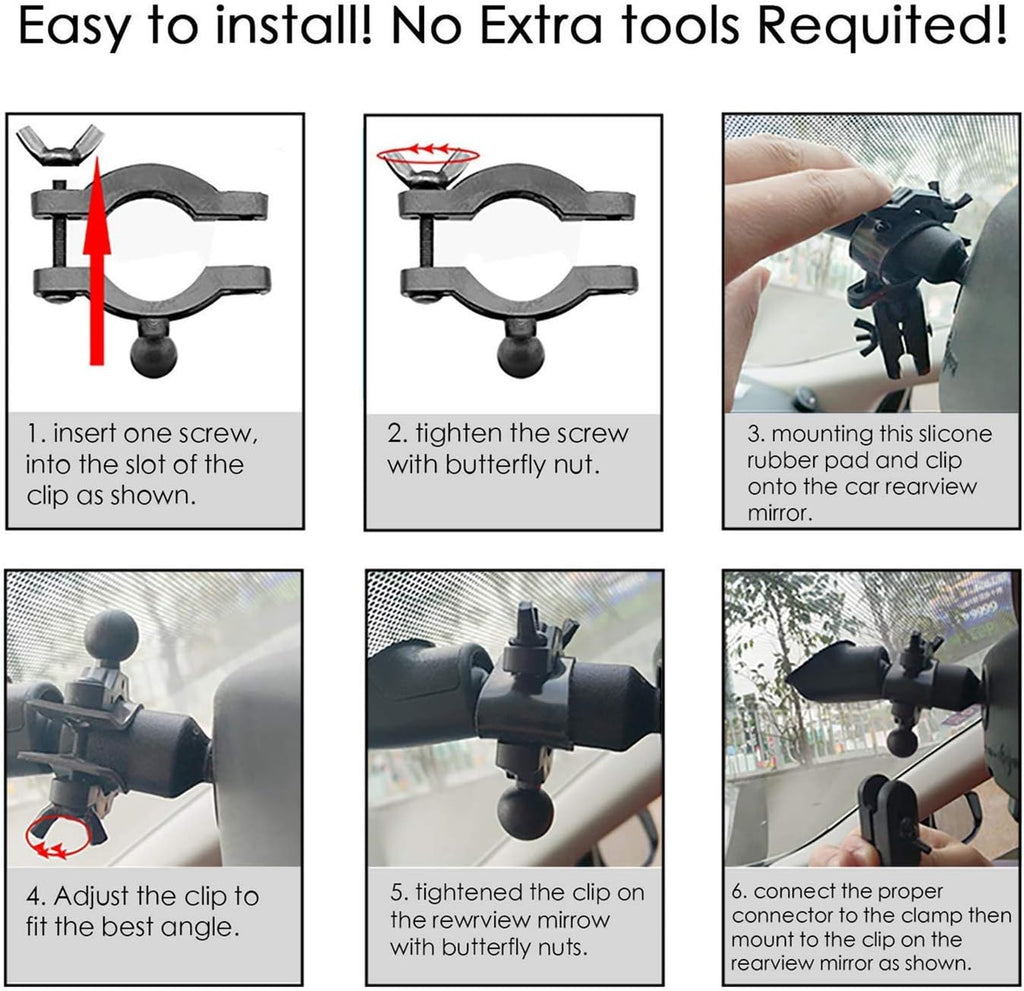 Universal Dash Cam Mount Rear View Mirror Holder with 16 Different Joints Compatible with APEMAN, Falcon F170, Old