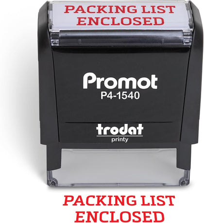 Packing List Enclosed - Self-Inking Rubber Stamp - Red Ink