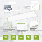 2 Pack 1x4 LED Flat Panel Light Drop Ceiling Light Fixture, 5200LM, 5CCT LED Drop Ceiling Office Light