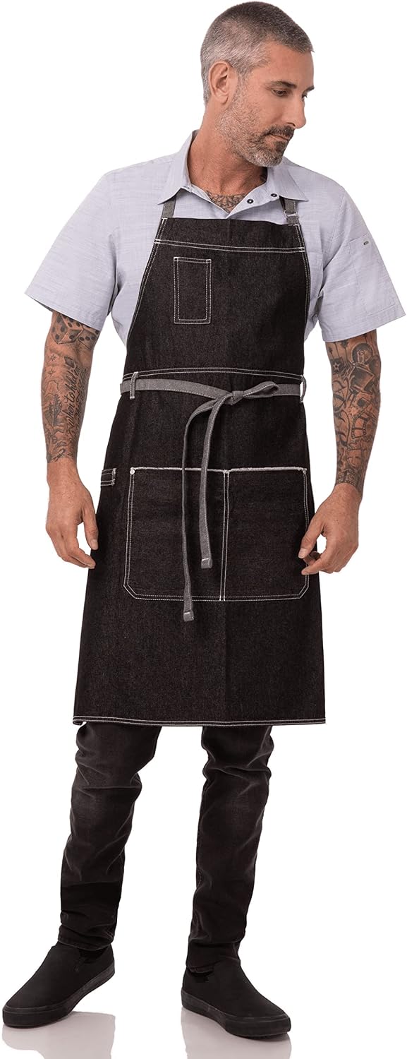 Bronx Bib Apron with Scoop Neck