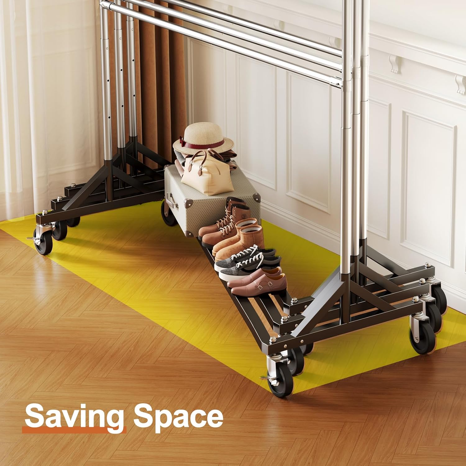 Z Rack, Clothes Rack Hold 550LB 86" H Adjustable Height Double Rod | Heavy Duty Clothing Rack, Large Storage Space