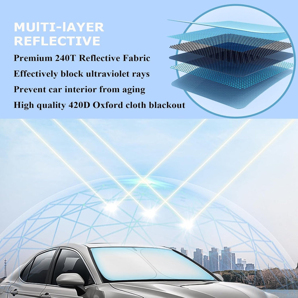 Toyota Corolla Windshield Sun Shade Cover for 2014-2025 Toyota Corolla 4-Layers Front Window Shade 240T Sunshade Sun