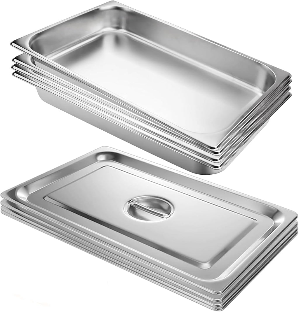 Hotel Pans with Lids 4 Pack 1/1 Size 2.5" Deep
