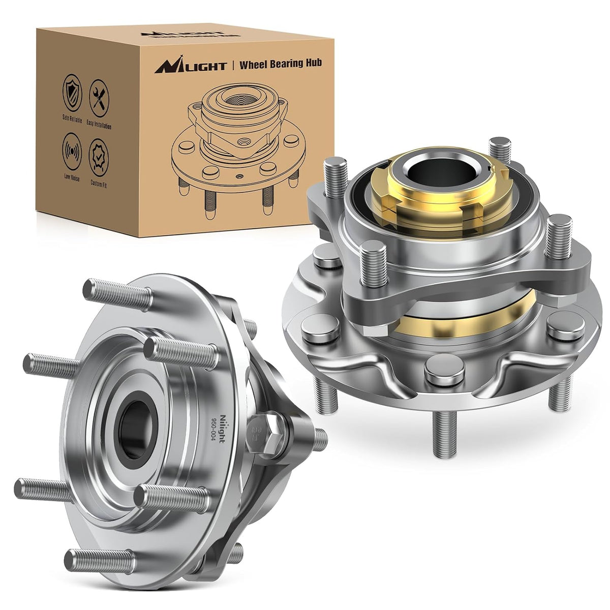 Nilight Front Wheel Bearing and Hub Assembly for Toyota Tacoma 2005-2019