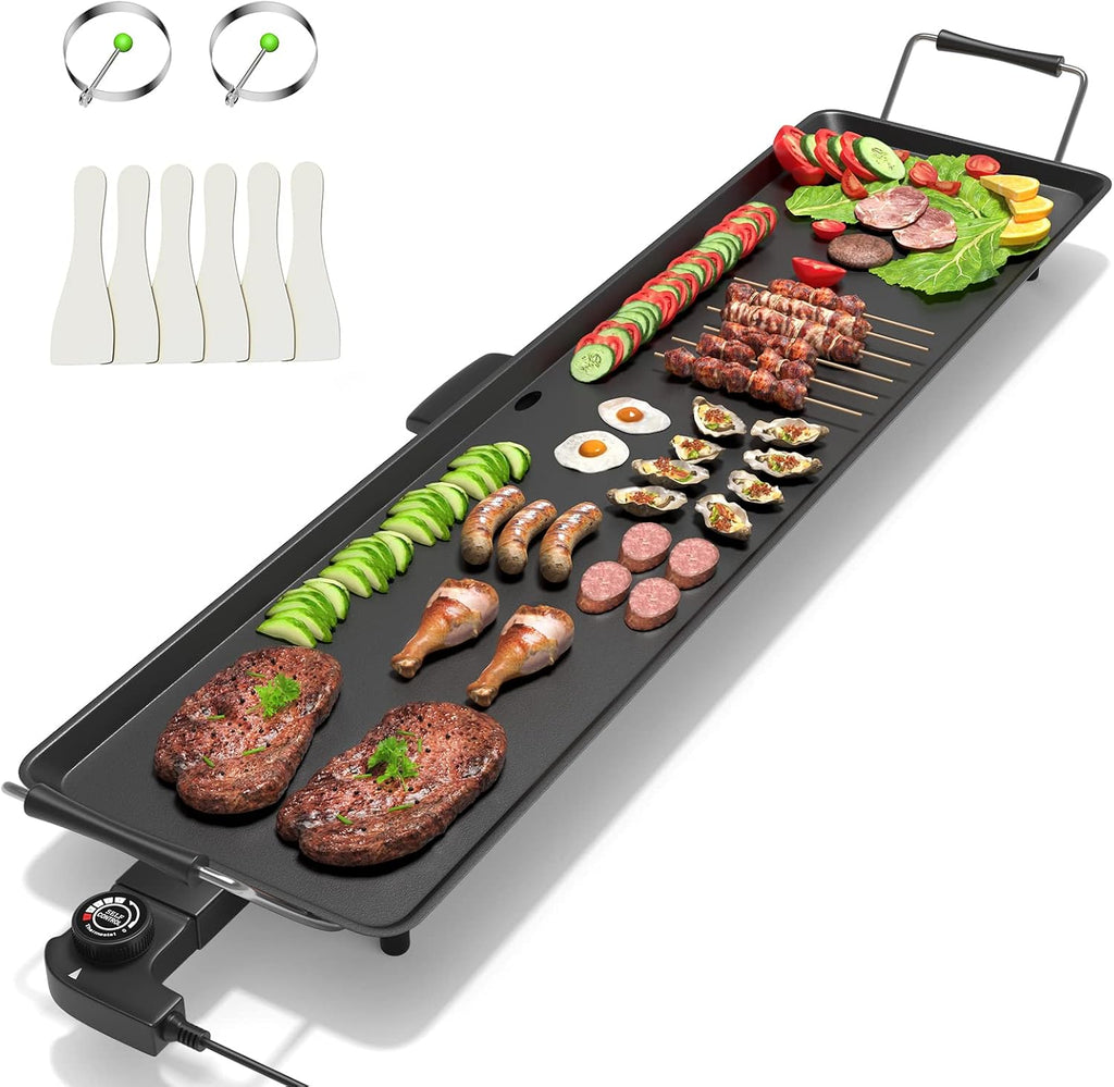 35" Large Electric Griddle, Nonstick Teppanyaki Grill, 2000W
