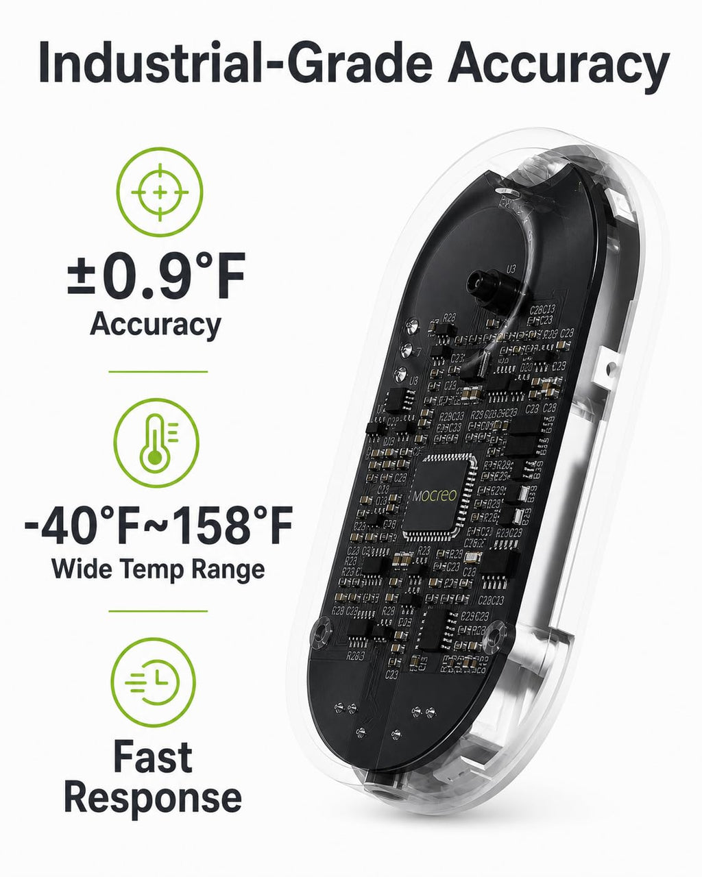 Freezer & Fridge Thermometer, App Alerts, Flat Probe, Hub Required