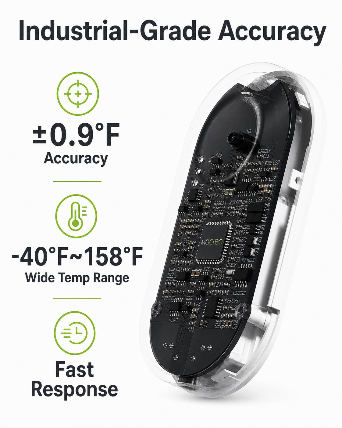 Freezer & Fridge Thermometer, App Alerts, Flat Probe, Hub Required