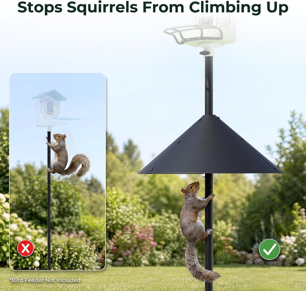 75 Inch Smart Bird Feeder Pole with Squirrel Proof Baffle