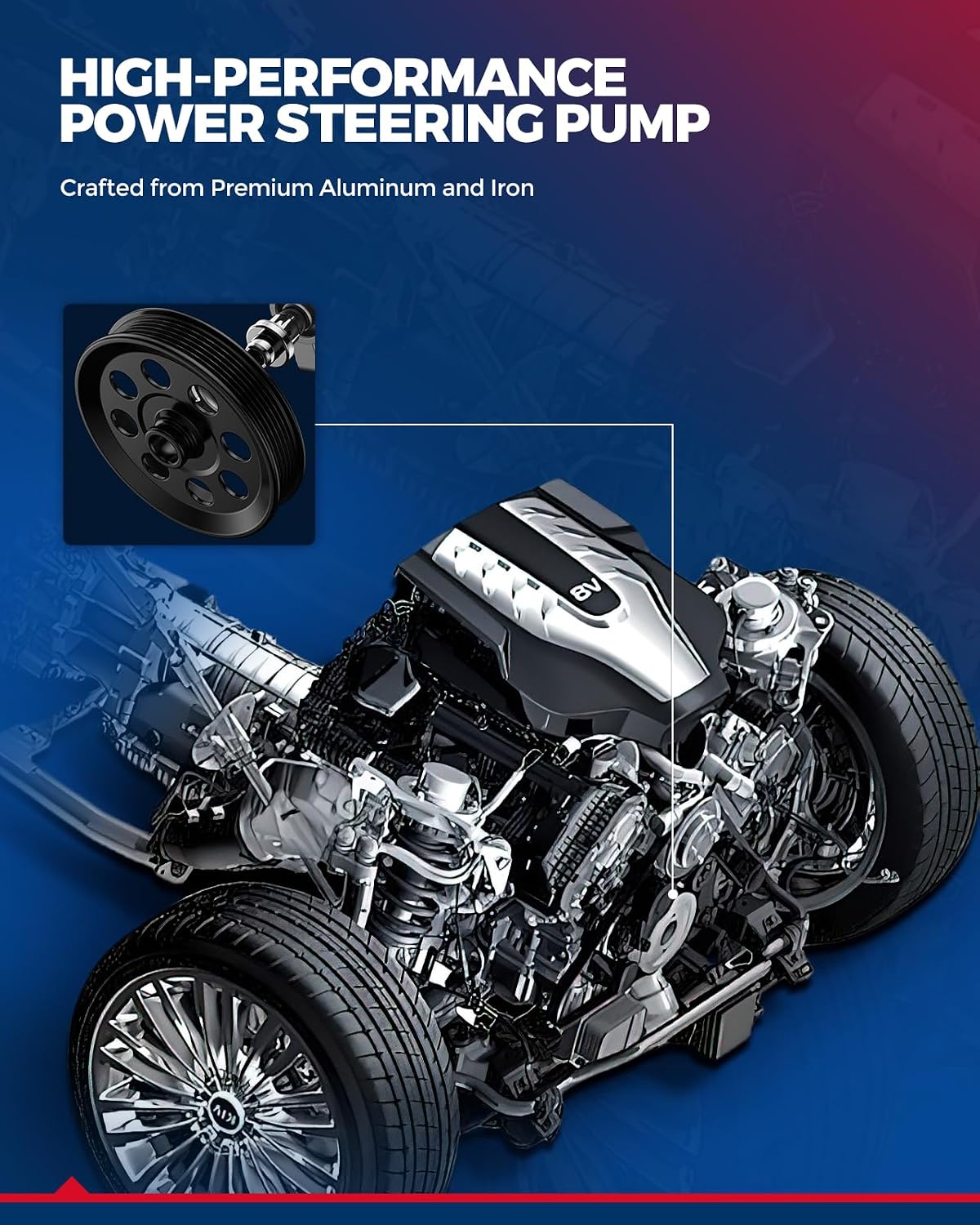KAX 20-2201 Power Steering Pump for Liberty 2007-2012, Nitro 3.7L 2007-2011