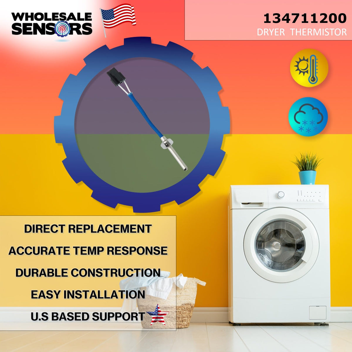 134711200 Dryer Replacement Thermistor 12 Month Warranty