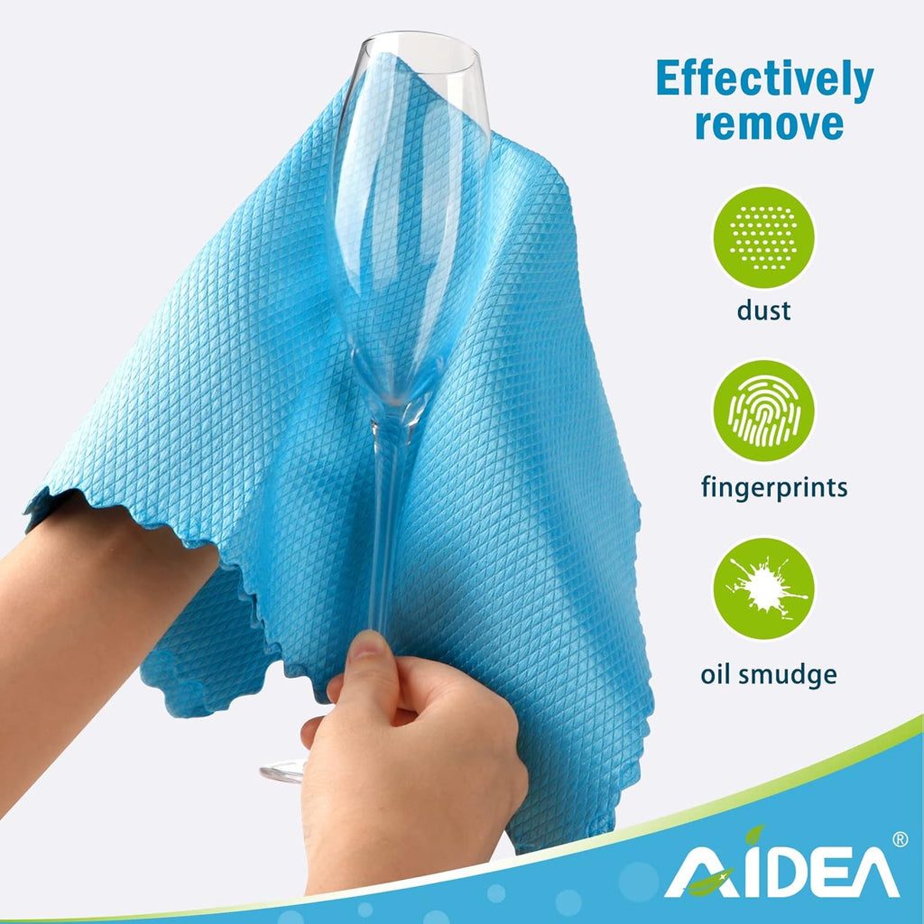 Microfiber Glass Cleaning Cloth, 8PK, Premium Microfiber Glass and Window Cleaner, Lint Free Magic Cleaning Cloths