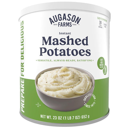Instant Mashed Potatoes Can | Emergency Food Supply, 30 Servings, 10 Year Shelf Life, Certified Gluten Free Mashed