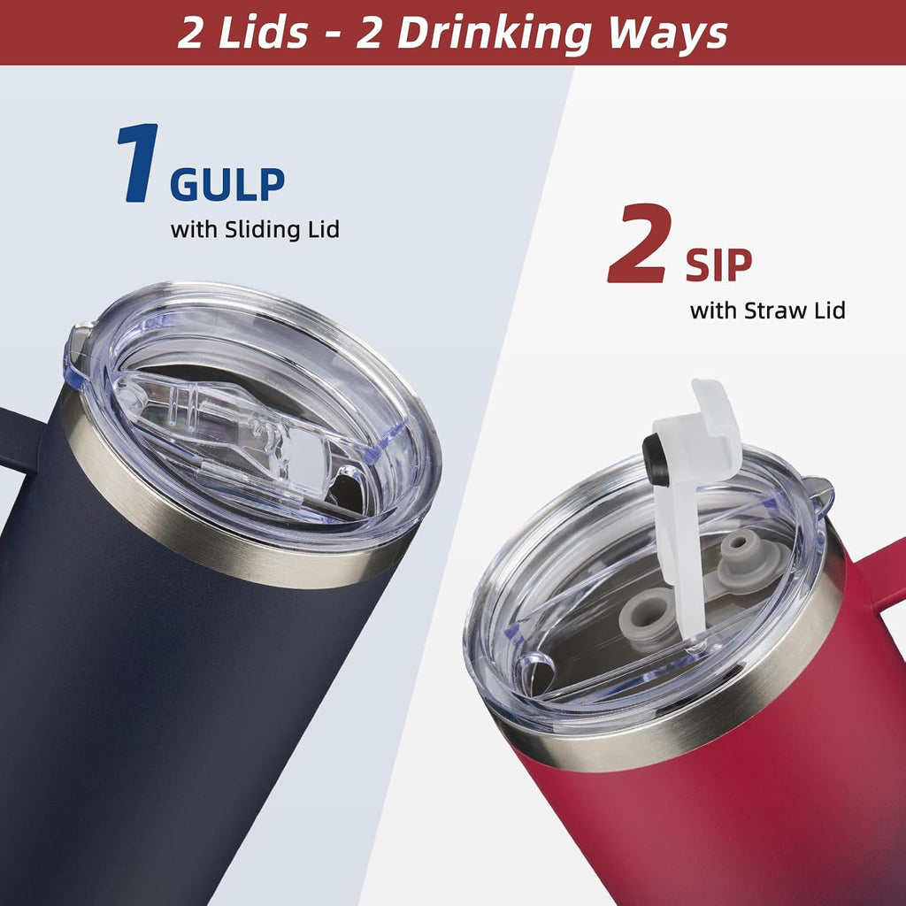 25oz Insulated Coffee Mug with Handle, Stainless Steel Travel Mug | Keeps Drinks Hot & Cold, Double Wall Vacuum, 2