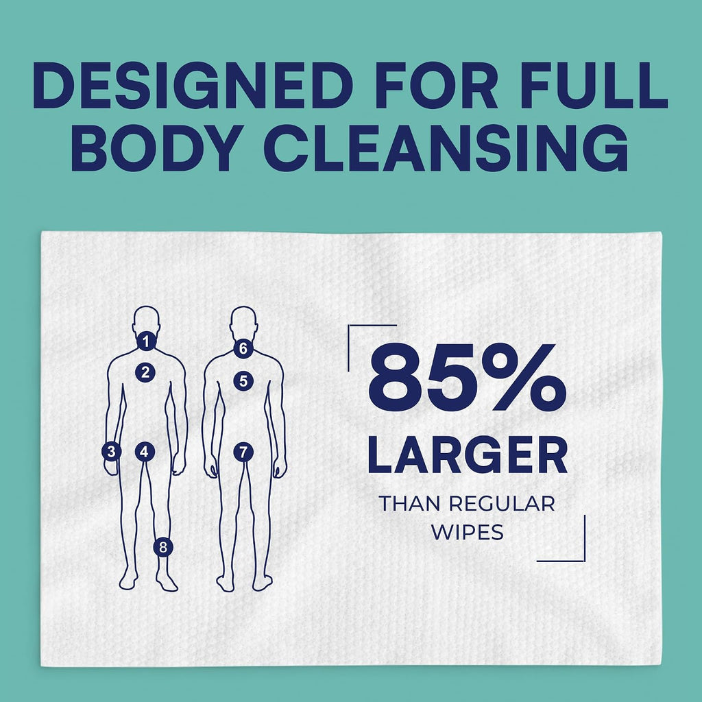 Body Wipes for Adults Bathing No Rinse, Women and Men, 240ct