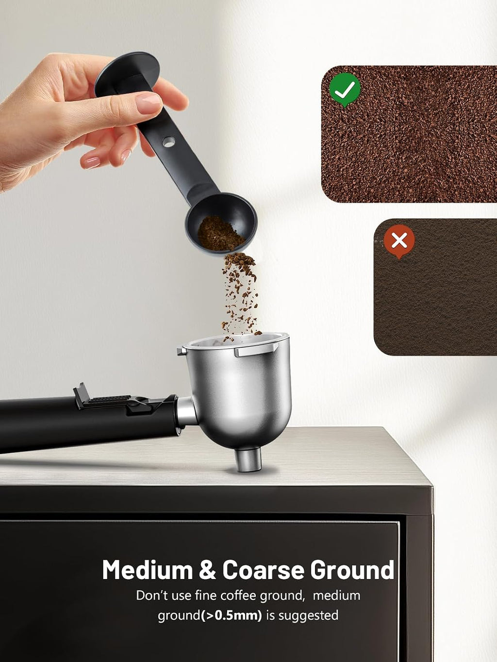 3.5Bar Espresso Machine 800W, Compact 4-Cup Espresso Maker Preheat | Fast Heating, Milk Frother Steam Wand, Espresso
