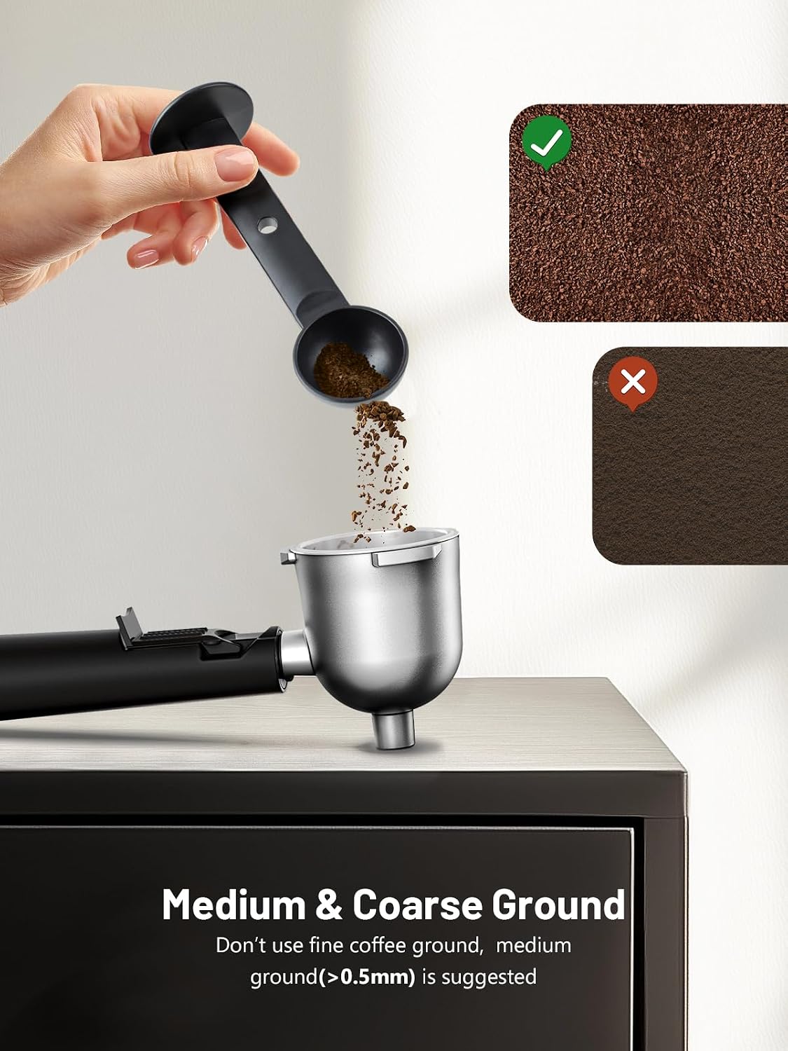 3.5Bar Espresso Machine 800W, Compact 4-Cup Espresso Maker Preheat | Fast Heating, Milk Frother Steam Wand, Espresso