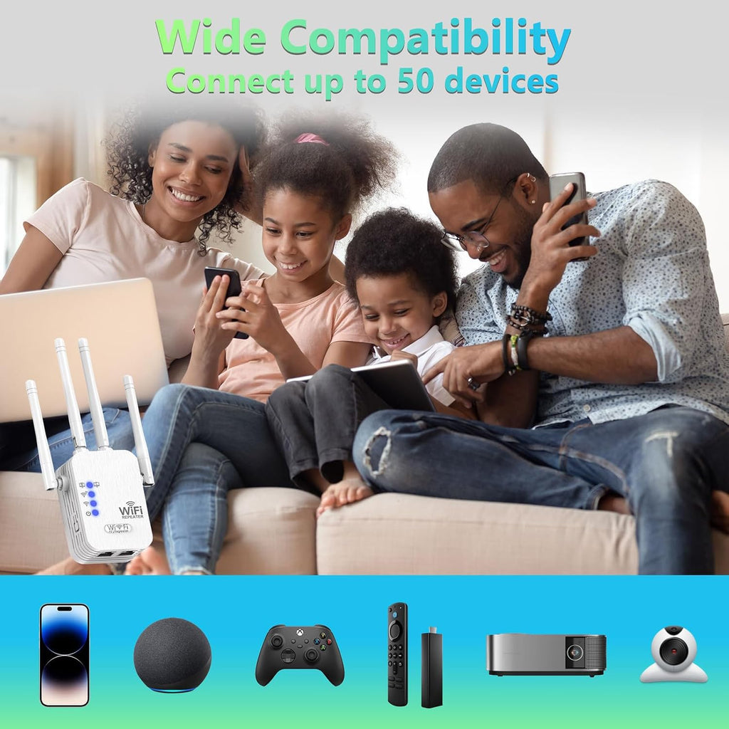 WiFi Extender, WiFi Extenders Signal Booster for Home Up to 8500 sq.ft and 45 Devices, WiFi Range Extender, Wireless