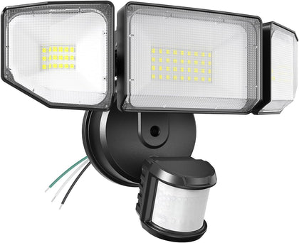 85W Motion Sensor Outdoor Light, 8500LM Ultra-Bright LED Security Light with 3 Adjustable Heads, IP65 Waterproof Dusk