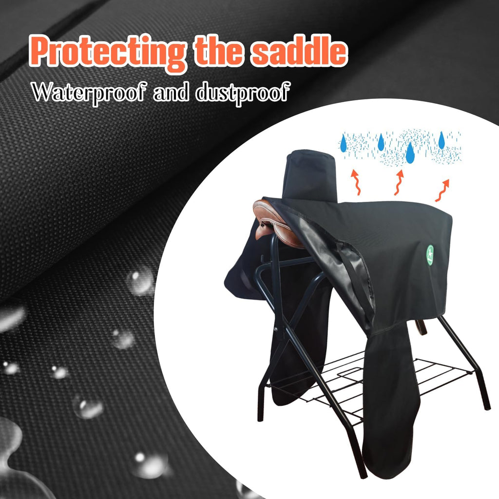 Western Saddle Cover with 6 Elastic Straps（Black）