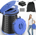 XXL Portable Toilet for Camping,880lbs Capacity,19.7" H Adjustable Outdoor Toilet with 7 Garbage Bags,Porta Potty for
