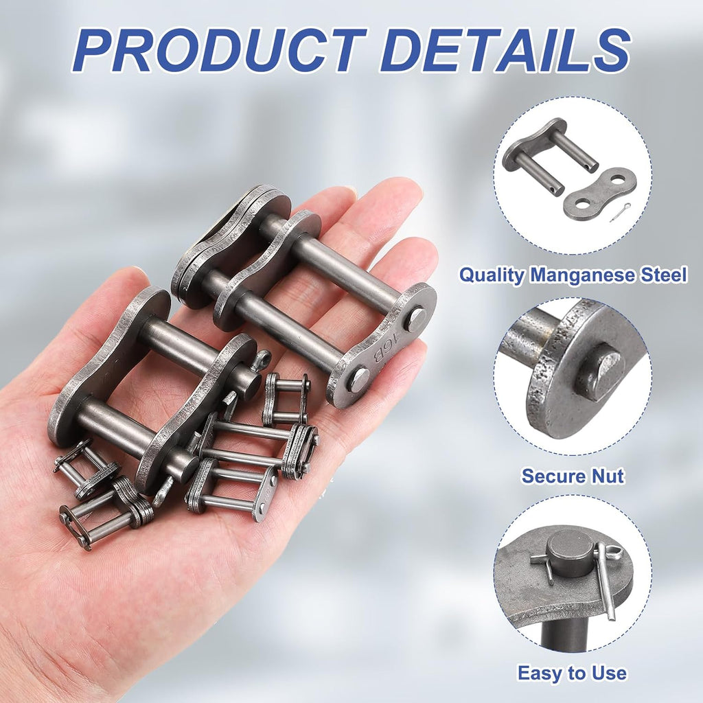 DTGN ANSI #100 Roller Chain Connecting Link 1-1/4" Pitch, 2Pcs
