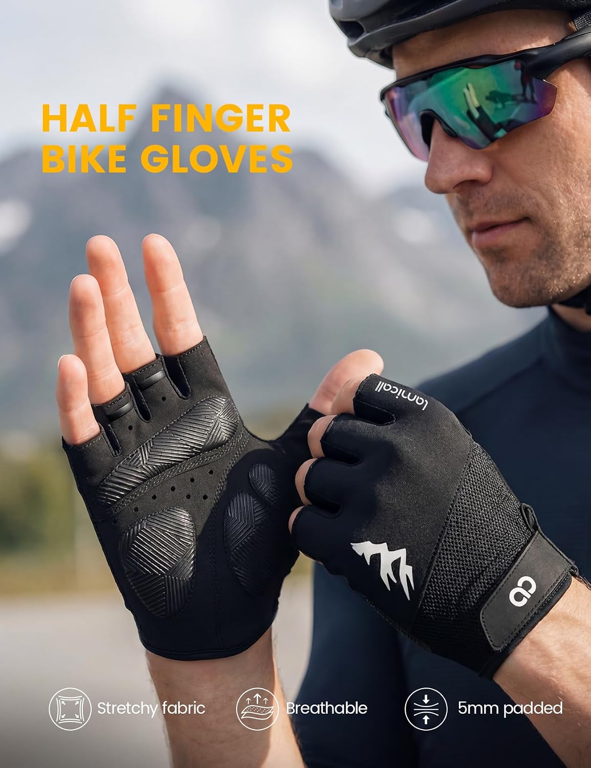 Bike Gloves for Men Women - [Anti-Slip Shock-Absorbing Pad] Workout Gloves, Breathable Materials, Cycling Gloves for