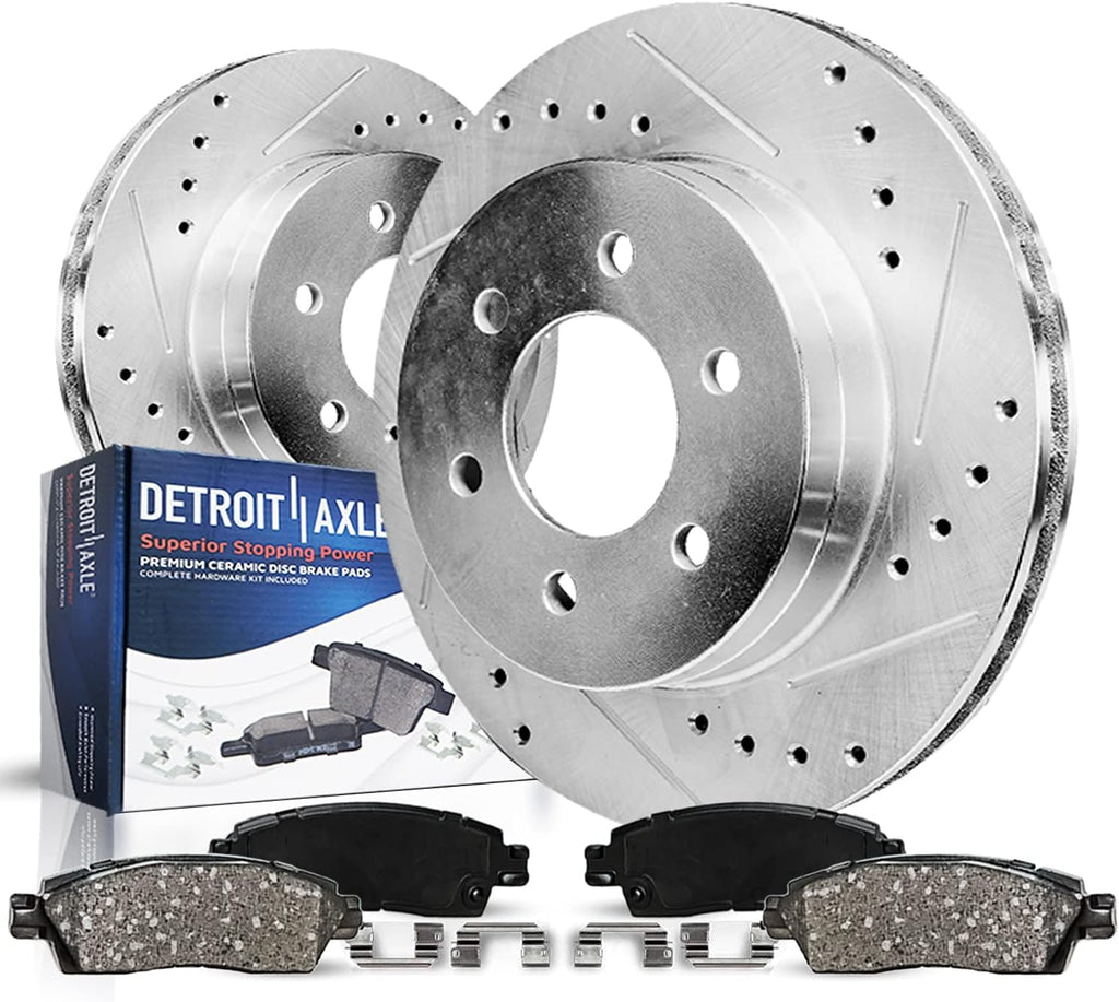 Rear Brake Kit for Chevy Silverado 1500 01-05 Tahoe 00-06 | Yukon XL Suburban 1500, Disc Brake Rotors Copper-Free