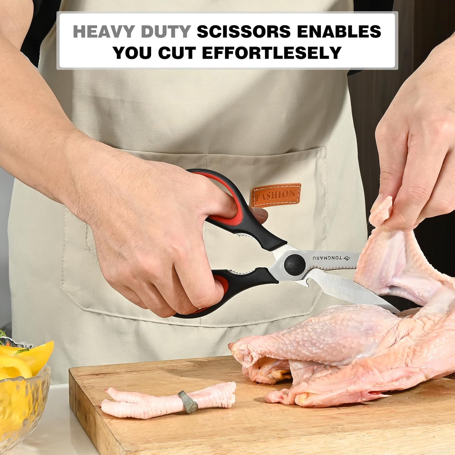 Kitchen Cooking Shears Heavy Duty Kitchen Scissor with, Detachable, All Purpose Scissors, Dishwasher Safe Scissors