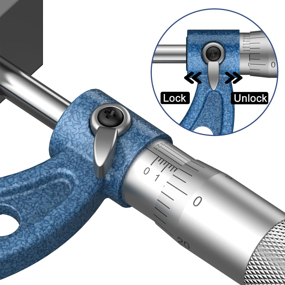 HDLNKAK Outside Micrometer 0-3", 0.0001" Graduation Micrometer Set