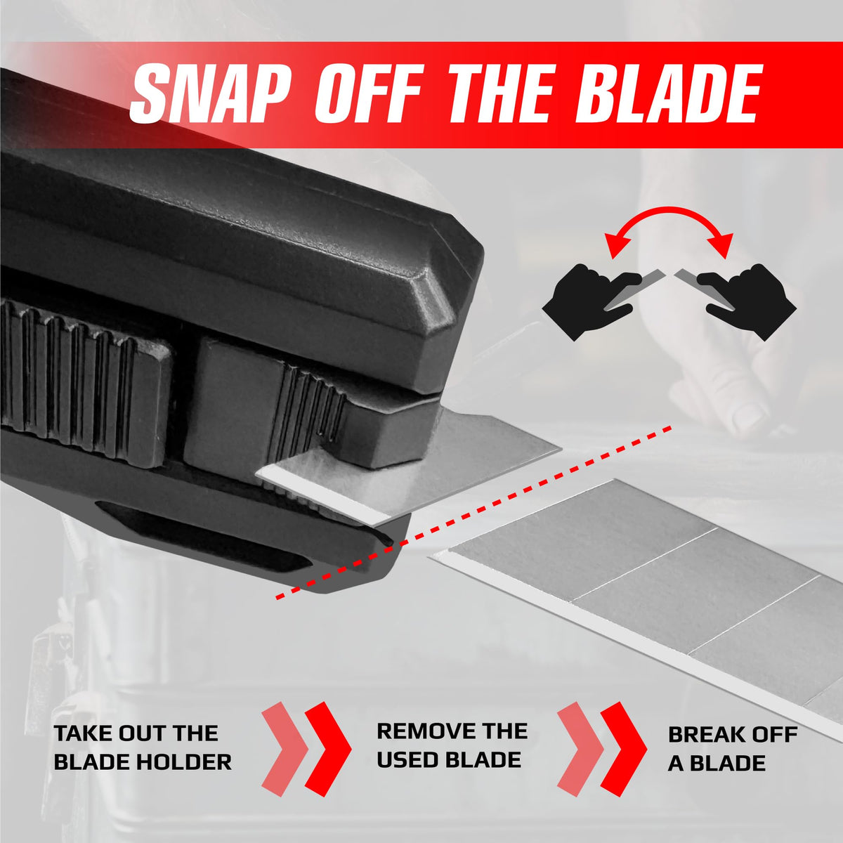 Small Retractable Utility Knife, 9mm Snap-Off Cutter with SK5 Blades – Heavy Duty Razor Knife for Carpet, Drywall