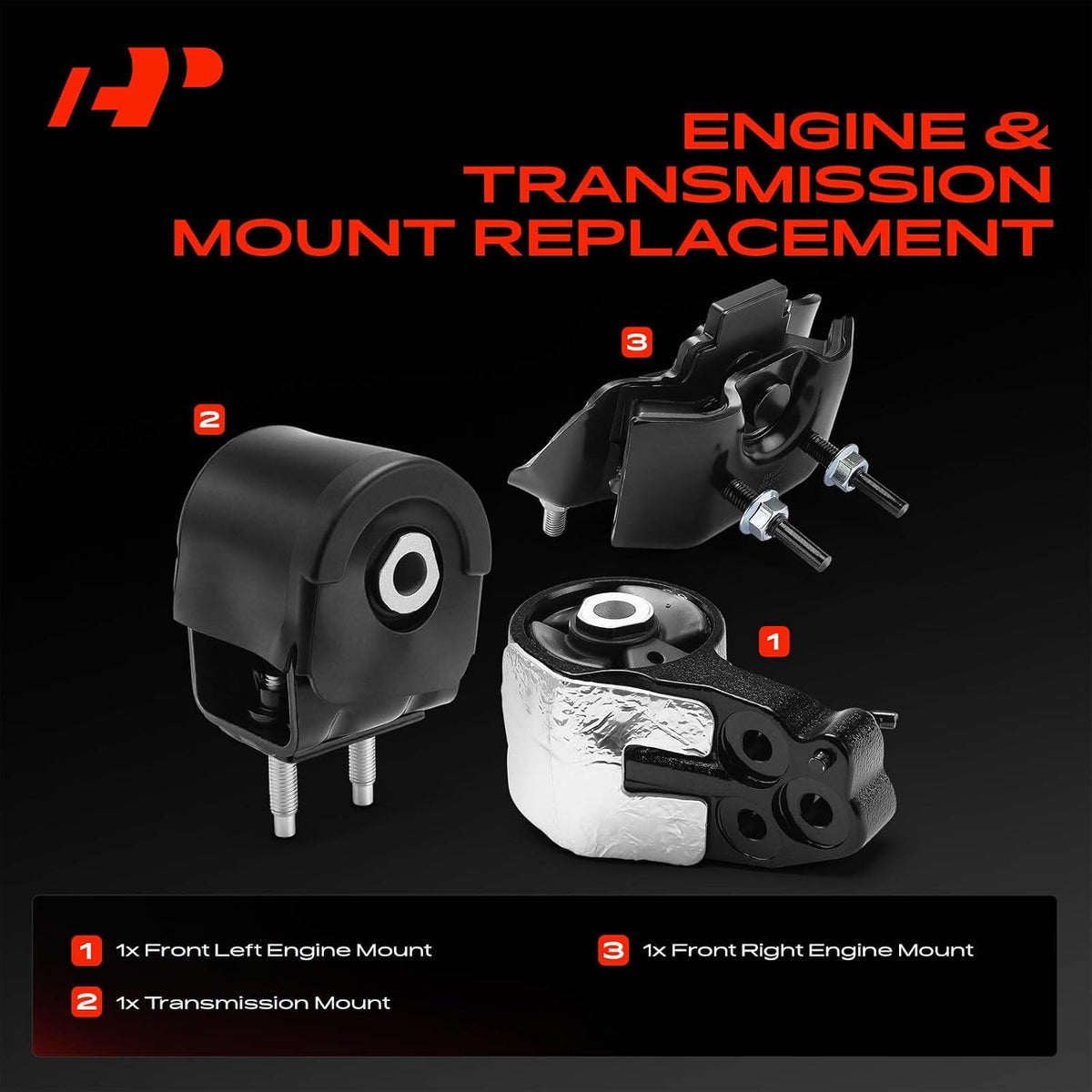 A-Premium Engine Motor Mount and Transmission Mount Kit, Set of 3