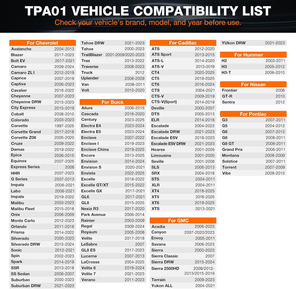 TPA01 TPMS Relearn Tool for GM, 150PSI Digital Tire Pressure Gauge, 2 in 1 Tire Pressure Monitoring Sensor Activation