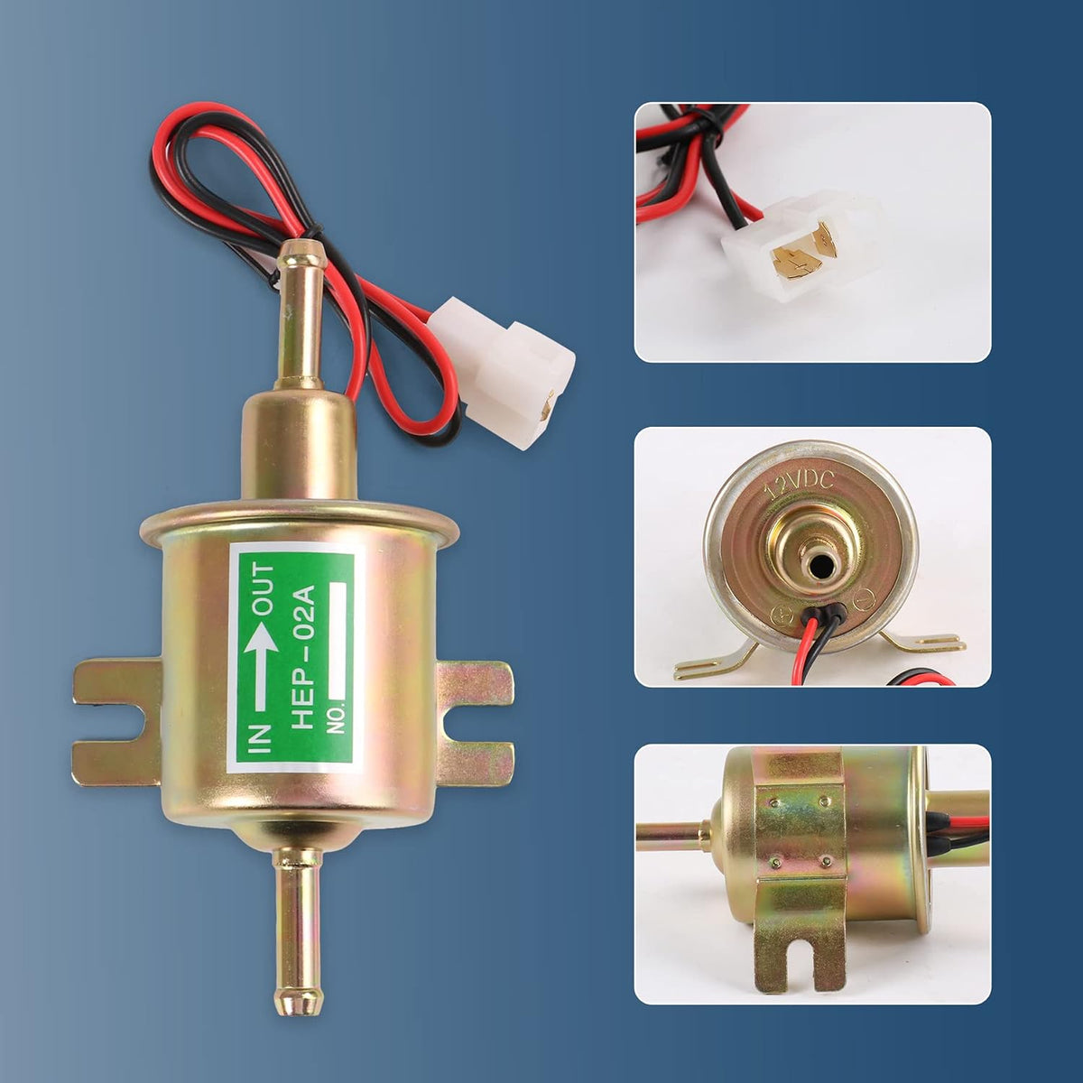 Universal Electric Fuel Pump Kit 12v 3-6 PSI Low Pressure Replacement For Carburetor Lawn Mower Gas Diesel Fuel Transfer Pump