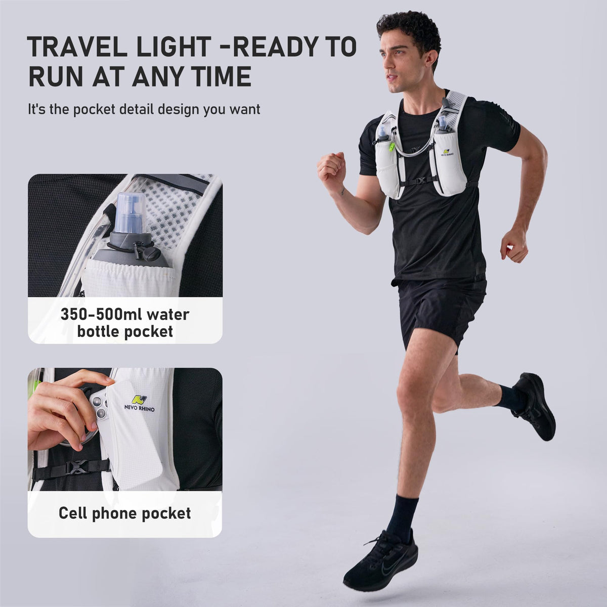 Running Vest with 1.5L Water Bladder, Hydration Vest Pack