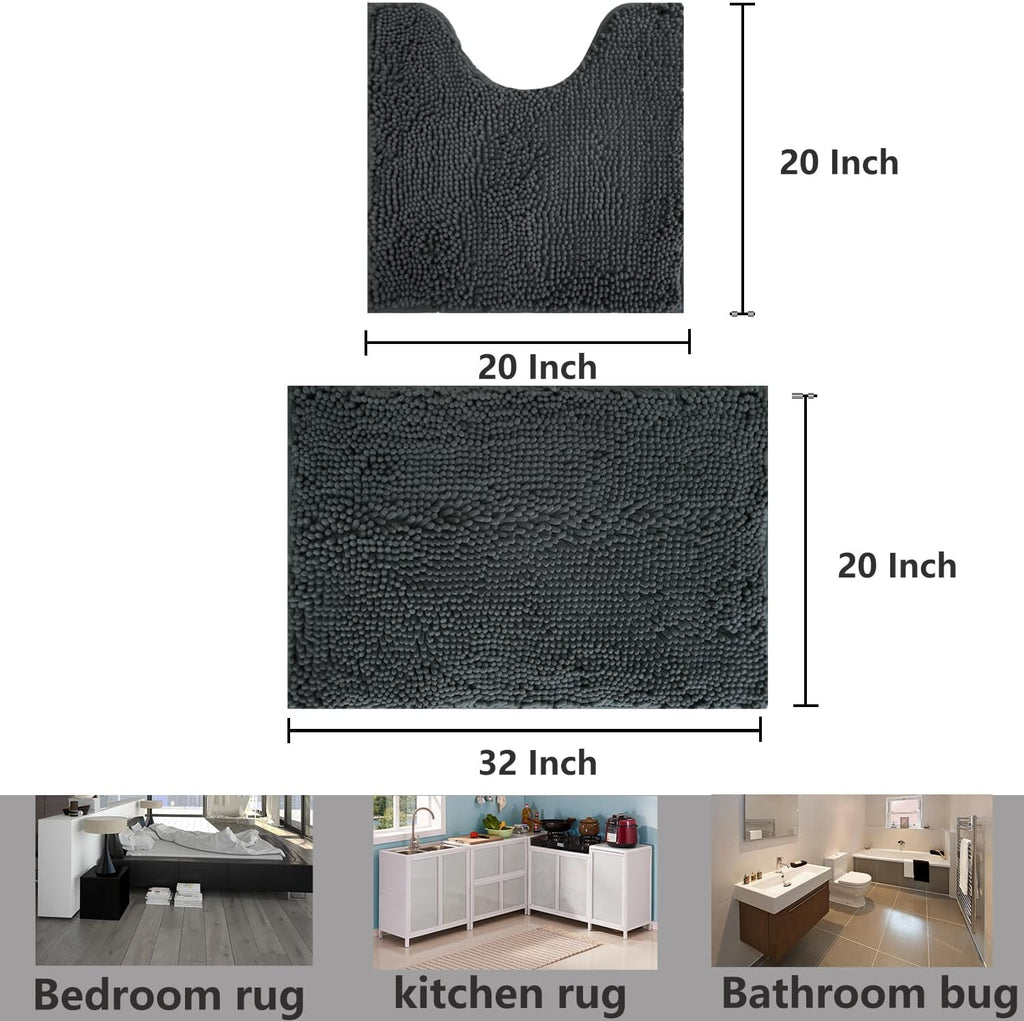 Bathroom Rug Sets 2 Piece, Extra Thick and Absorbent, Non-Slip, Machine Washable, Dry Quckily, Soft Cozy Plush, Used