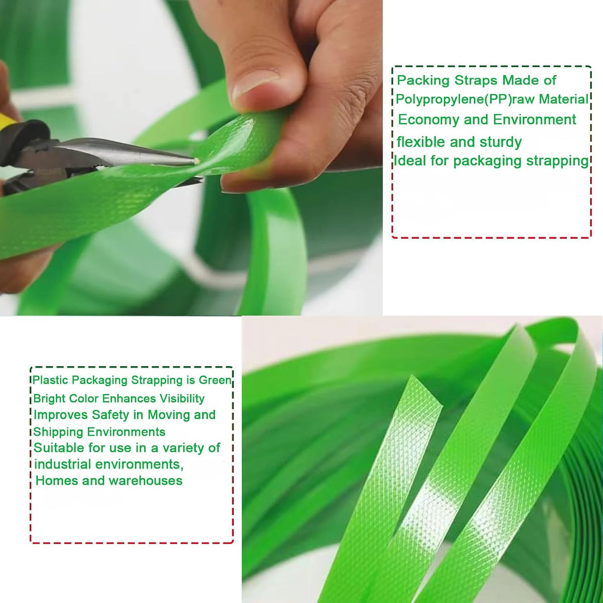 Plastic Packaging Banding Strapping Kit, Green
