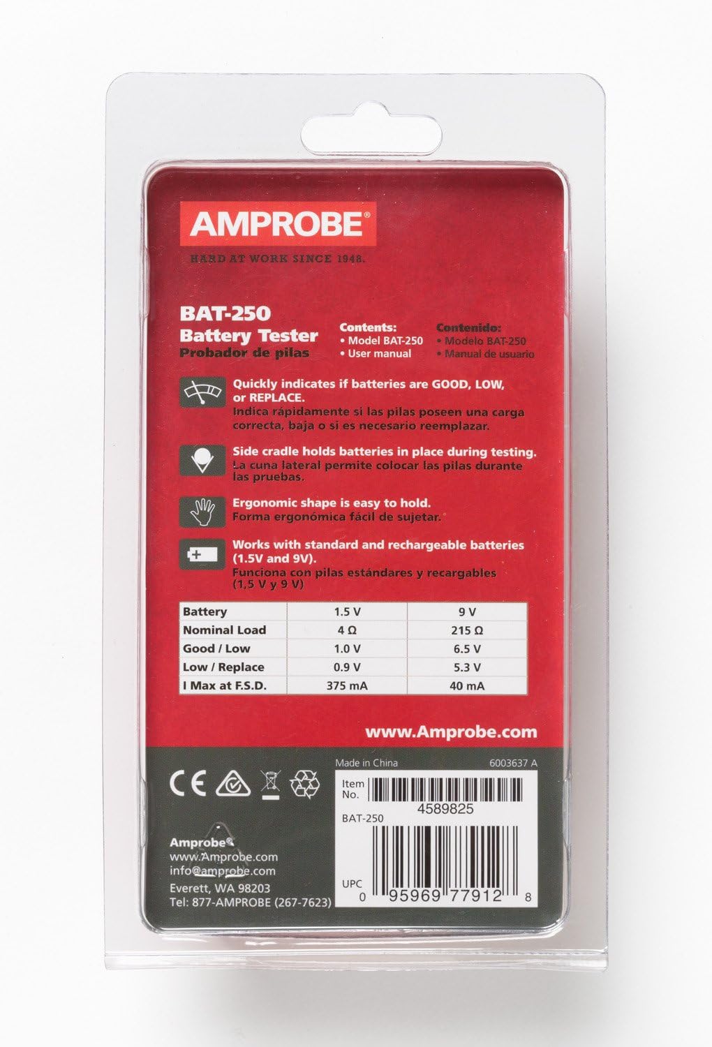 Amprobe - 4589825 BAT-250 Battery Tester