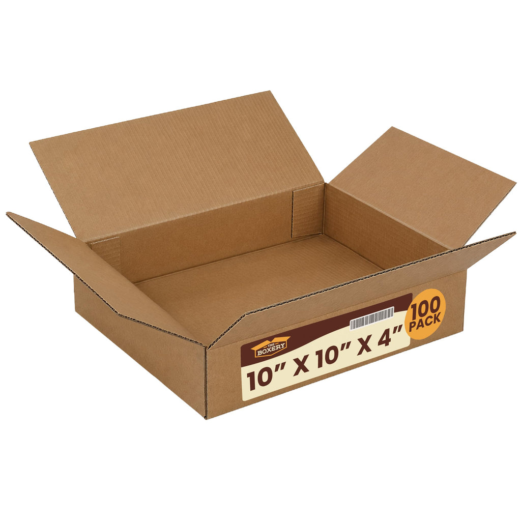 10"x10"x4" Corrugated Shipping Boxes 100-Pack