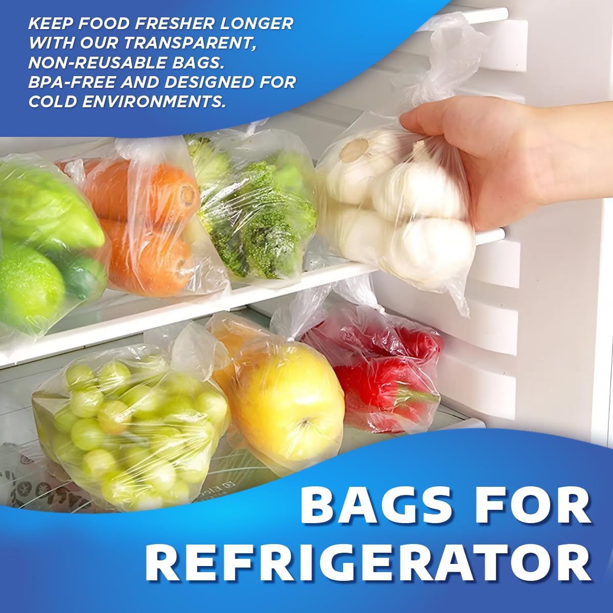 Produce Bags on Roll, 11 x 14 Inch, Clear, 4 Rolls
