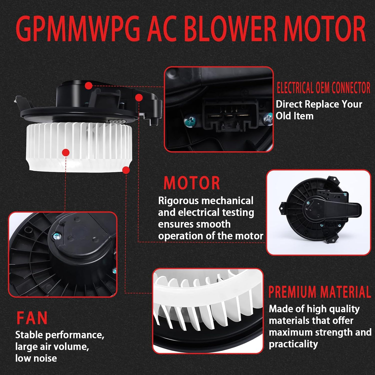 700215 Front HVAC Heater Blower Motor Fan Compatible with Toyota