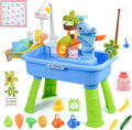 Upgraded Toddler Sand Water Table Toy with Electric Water Pump, Kids Sand Water with Faucet/Play Food