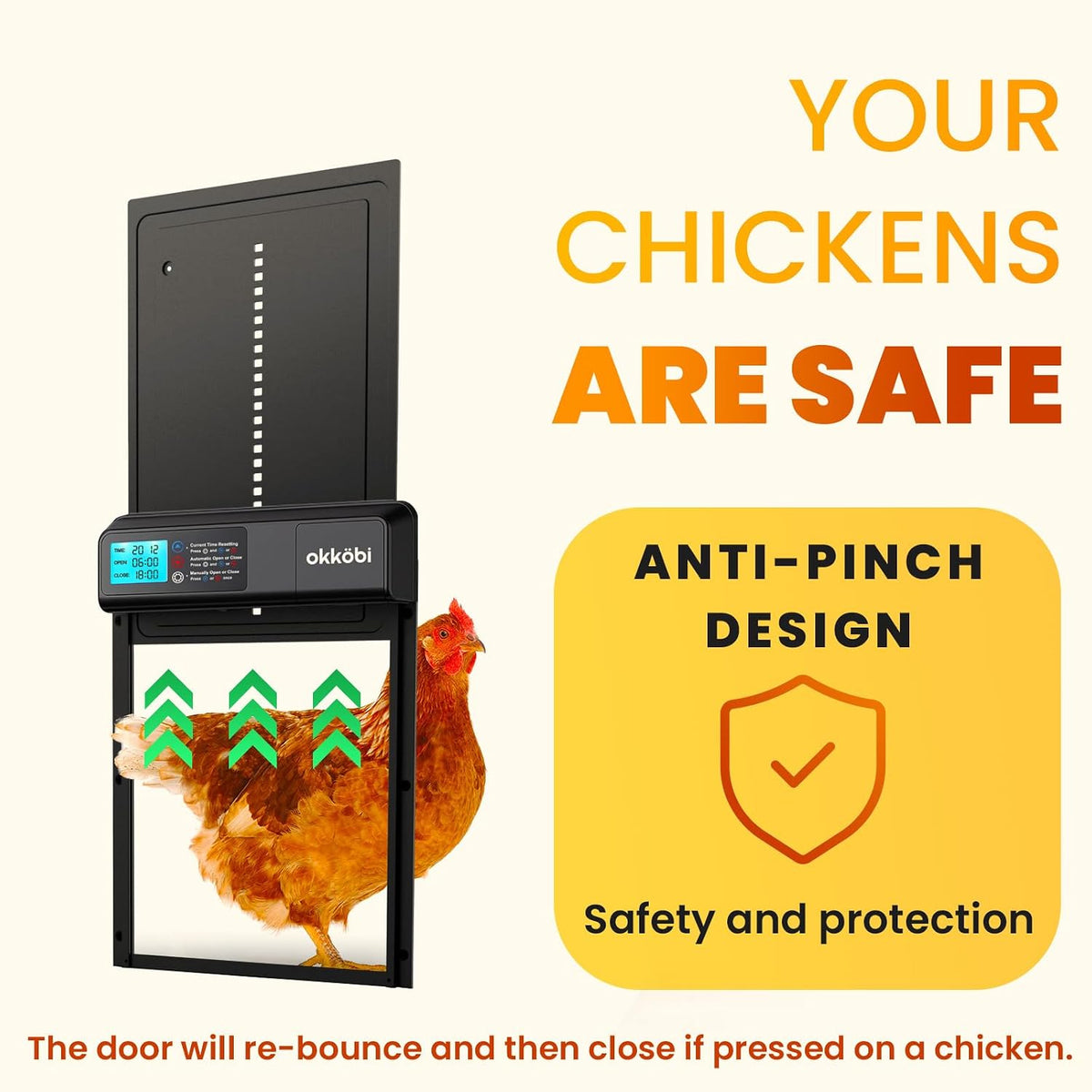 Chicken Coop Door Lite, Battery Powered with Timer and Manual Modes