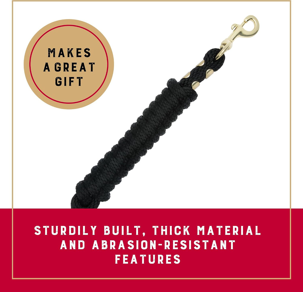 8' Horse Lead Rope with Brass-Plated Snap