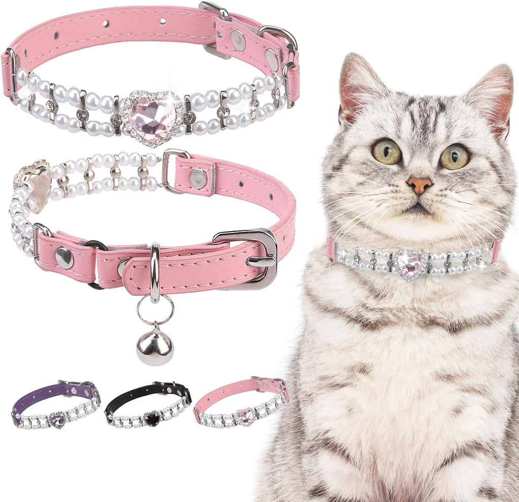 Cat Collar with Bell,Pink(Pearl)